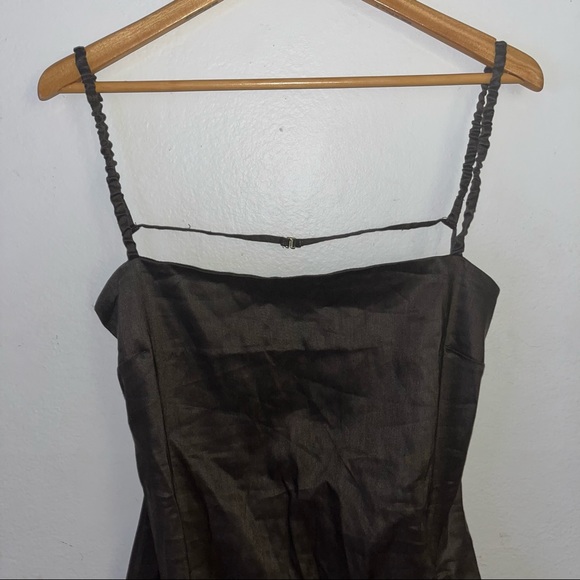 NWT J.Crew Collection side-ruched dress in stretch linen-viscose Sz 12 - Picture 5 of 10